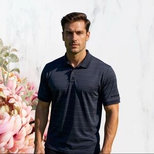 Arnold Palmer Kawasaki Rare Polo Top Preppy Stripes Micro Pima Navy Sz XL